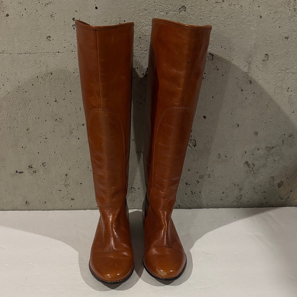 Elaine Turner Carmel Brown Equestrian Riding Leather Boots - Size 6